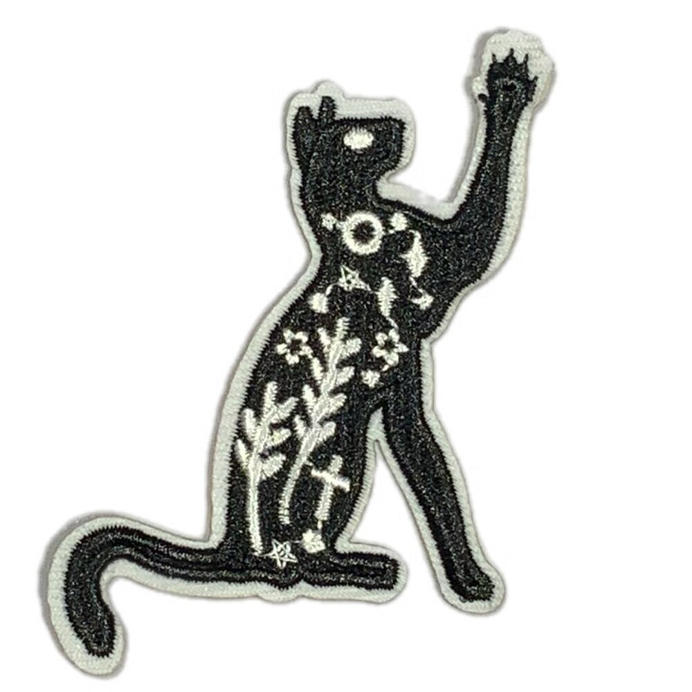 Mystical Cat Embroidered Iron On Patch Symbolic